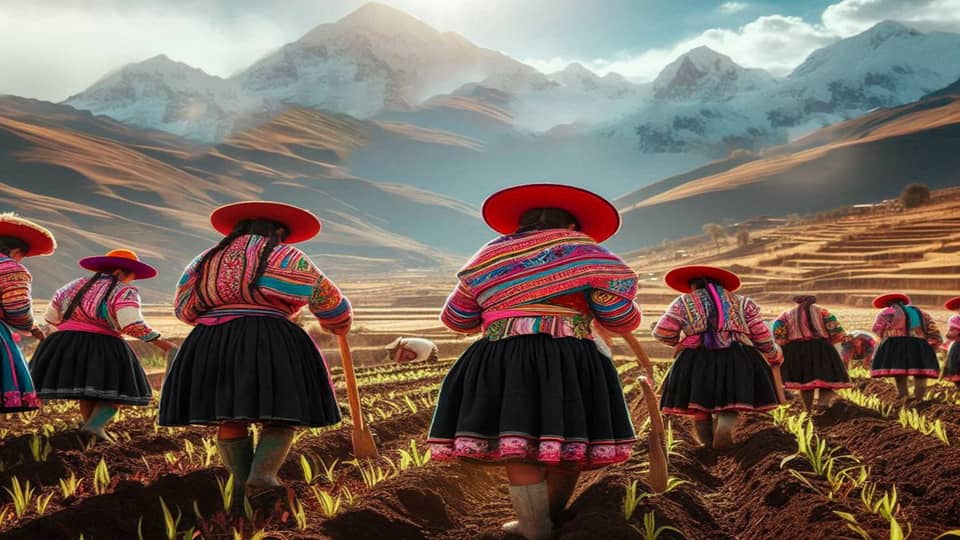 siembra de maíz en Chinchero