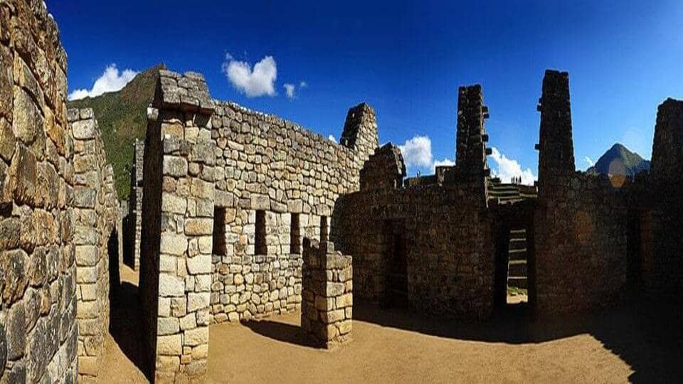 vista desde la parte interna del sector de las tres portadas en Machu Picchu